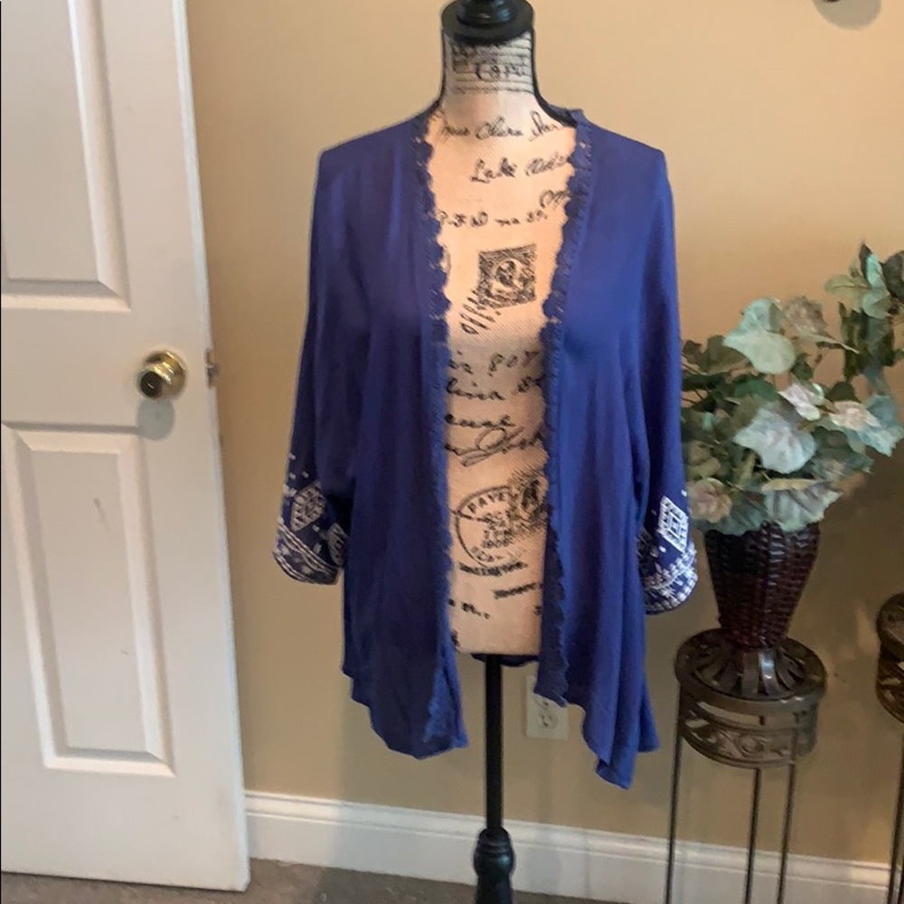 TIMING Navy Blue Kimono Sz S.